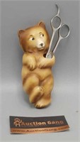 Vintage German Bear Ceramic Scissor Holder w