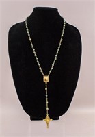 Gold-plated Crucifix Rosary Necklace