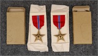2 WWII Unissued Bronze Star Medals 1944 Dated