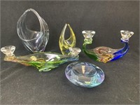 Bohemia Czech Colored Glass, 5 Pieces