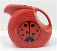 Fiesta Post 86 disc water pitcher, scarlet ladybug