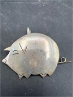 Sterling silver pig pendant pin