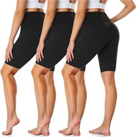 (L-XL)  3 Pack Biker Shorts for Women