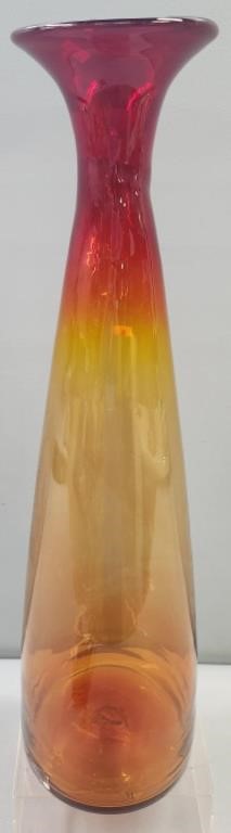 Tangerine Art Glass Vase attb Blenko