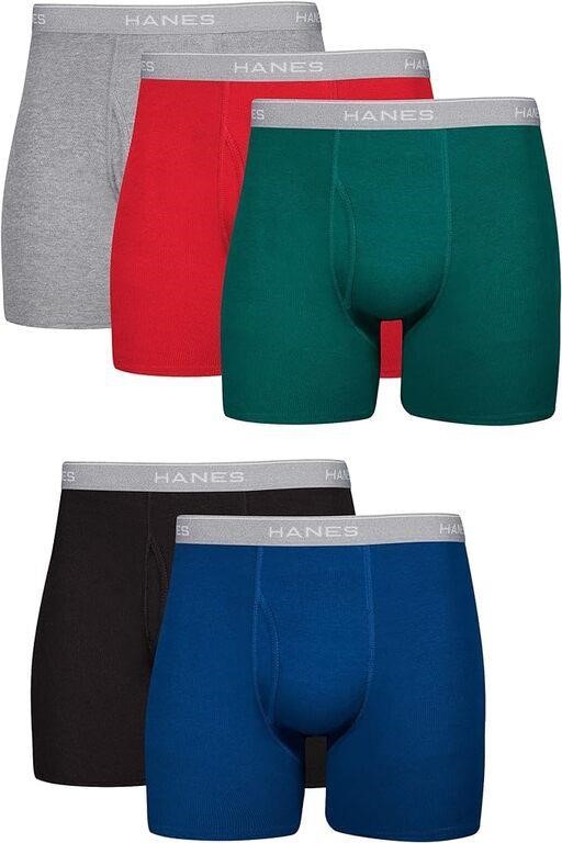 Hanes Mens 5-Pack Boxer Briefs - Medium