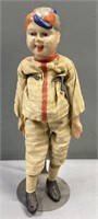 Baseball Player Doll Antique Composition