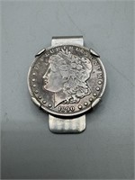 1890 Morgan Silver Dollar in Money Clip