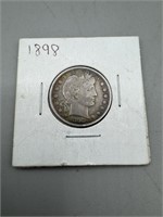 1898 Silver Barber Quarter