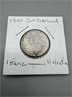 1940 Switzerland 1 Franc Helvetia