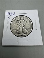 1934-S Silver Walking Liberty Half Dollar