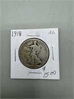 1918 Silver Walking Liberty Half Dollar