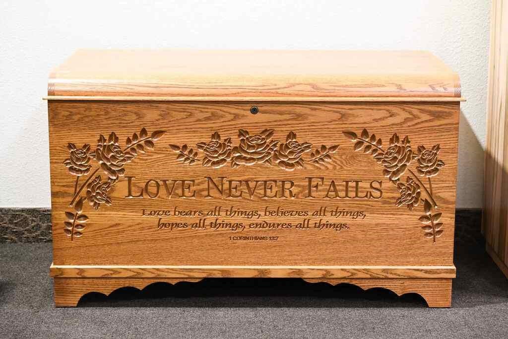 OAK "WATERFALL" BLANKET BOX