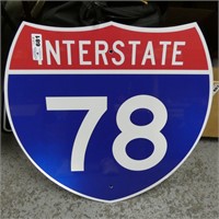 Interstate 78 Metal Road Sign