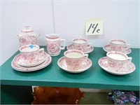 (15) Early Staffordshire Child's Tea Set Pieces
