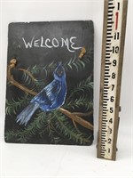 Bluebird Painting On Slate Unsigned