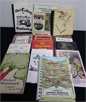 Assortment of vintage cookbooks