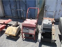 3  concrete saw, generator, and compacter