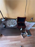 Platter, jewelry box and