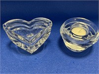 2- Crystal/glass candle holder and Heart Shaped