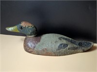 Antique Hand Painted Wood Carved Duck Decoy With