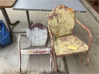 Rough Shape -  2 Vintage Metal Chairs