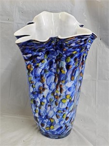 Jozefina Multi Color Hankerchief Art Glass Vase