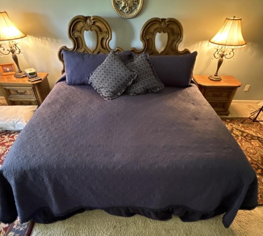 King Size Bed with wooden head board