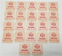 (22) Vintage Schmidt's Beer Cardboard Coasters