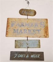 Vintage "Farmer's Market" & Other Metal Signs