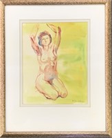 LOVELY MARJORY DONALDSON SIGNED WATERCOLOR NUDE
