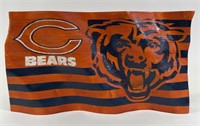 Chicago Bears Hand Made Flag Wooden Sign