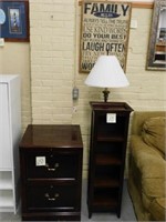 Mahogany 2-Drawer File Cabinet & Mahogany CD Rack,