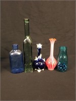 Lot of Colored Glass Items