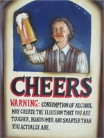 "Cheers" Wood Humor Bar Sign