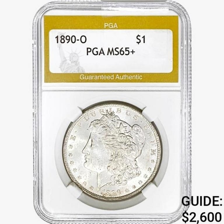 1890-O Morgan Silver Dollar PGA MS65+
