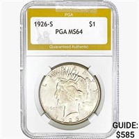 1926-S Silver Peace Dollar PGA MS64