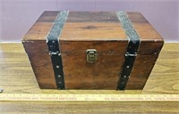 Dovetailed Wooden Box w Straps & Rivets