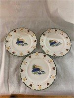 3 nice european porcelain plates