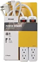 PRIME PB8100X2 6-Outlet Power Strips with 3' Cord,