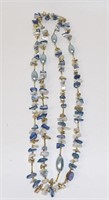 Blue & White Mother-of-Pearl 62" Necklace