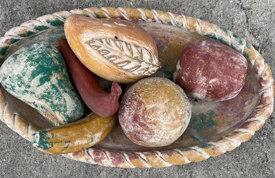 Clay Fruit and Bowl