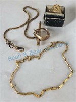 Vintage watch chains and jewelry