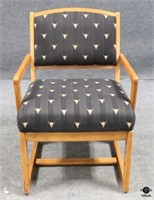 Wood Accent Chair w/Embroidered Bull Skulls