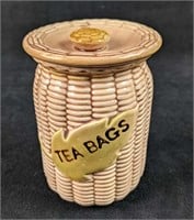 Vintage Handpainted Ceramic Tea Bag Holder By Tils