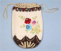 Floral Beaded Reticule Evening Bag