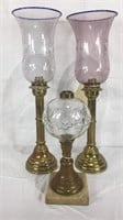 Russian Candle Holders w/ Marble Base Oil Lamp