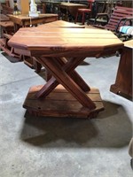 Amish Made Oak Wood Unusual Shaped Side End Table