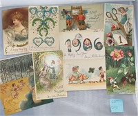 10 New Year’s Antique/Vintage Postcards Ephemera