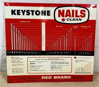 1970s KEYSTONE Nails size chart SIGN 18"x20"