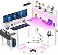 Aheaplus Small L Shaped Desk with Charging Port